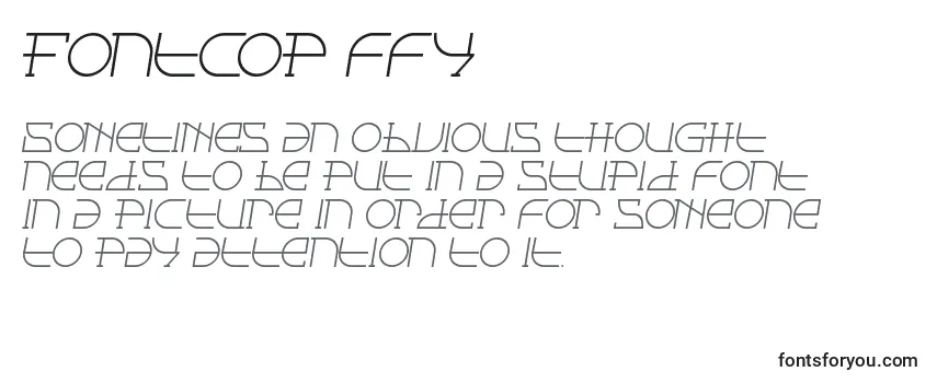 Überblick über die Schriftart Fontcop ffy