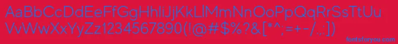 フォントMadeEvolveSansLightPersonalUse – 赤い背景に青い文字