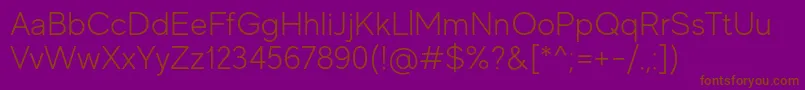 MadeEvolveSansLightPersonalUse-Schriftart – Braune Schriften auf violettem Hintergrund