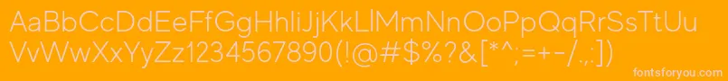 MadeEvolveSansLightPersonalUse-fontti – vaaleanpunaiset fontit oranssilla taustalla