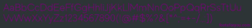 Czcionka MadeEvolveSansLightPersonalUse – fioletowe czcionki na czarnym tle