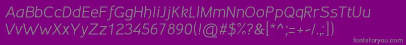 Inprimis56italicV126free Font – Gray Fonts on Purple Background