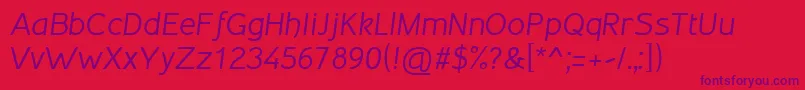 Inprimis56italicV126free Font – Purple Fonts on Red Background