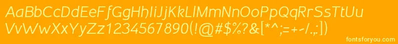 Inprimis56italicV126free Font – Yellow Fonts on Orange Background