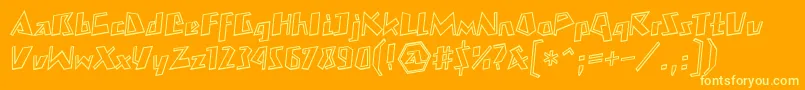 Mateooutlineboldll Font – Yellow Fonts on Orange Background