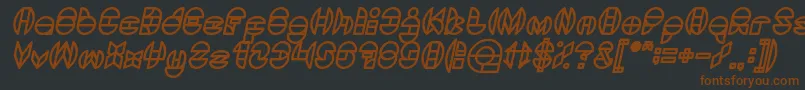 DragonFlyBoldItalic-fontti – ruskeat fontit mustalla taustalla