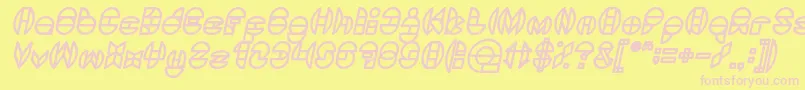 DragonFlyBoldItalic Font – Pink Fonts on Yellow Background