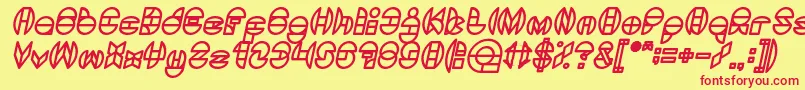 DragonFlyBoldItalic Font – Red Fonts on Yellow Background