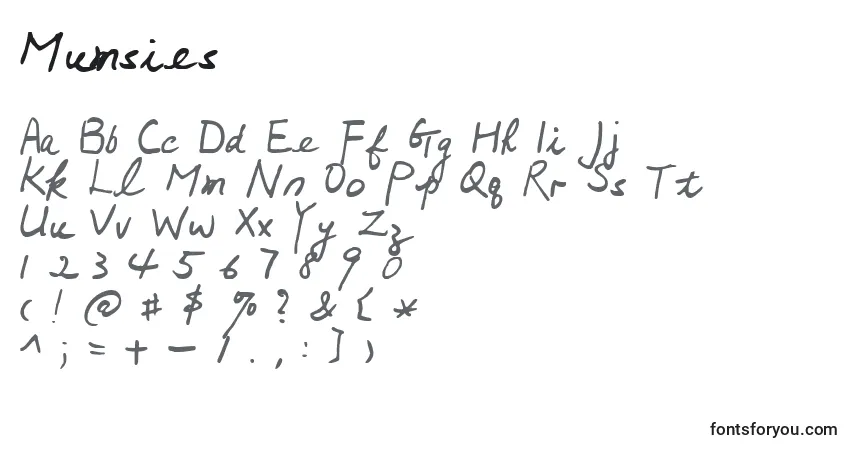 Fuente Mumsies - alfabeto, números, caracteres especiales