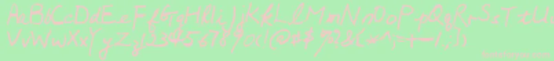 Mumsies Font – Pink Fonts on Green Background