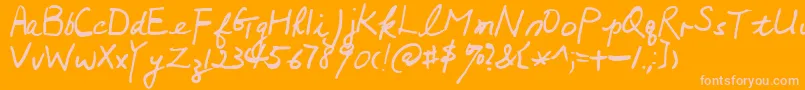 Mumsies Font – Pink Fonts on Orange Background