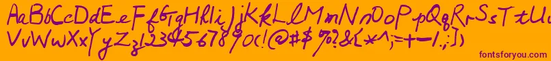 Шрифт Mumsies – фиолетовые шрифты на оранжевом фоне