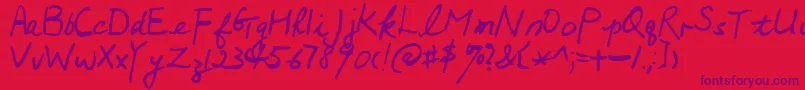 Mumsies Font – Purple Fonts on Red Background