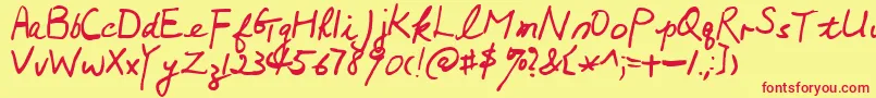 Mumsies Font – Red Fonts on Yellow Background