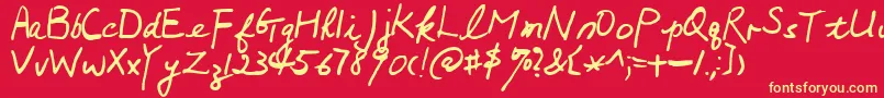 フォントMumsies – 黄色の文字、赤い背景