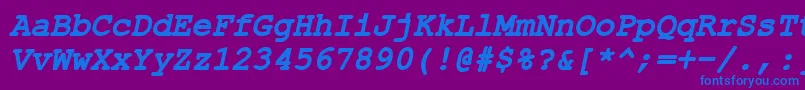 ErKurier1251BoldItalic Font – Blue Fonts on Purple Background