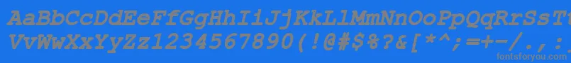 ErKurier1251BoldItalic Font – Gray Fonts on Blue Background