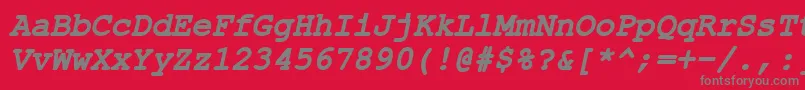 ErKurier1251BoldItalic Font – Gray Fonts on Red Background