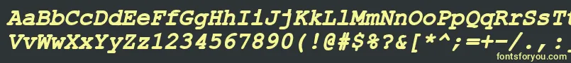 ErKurier1251BoldItalic Font – Yellow Fonts on Black Background