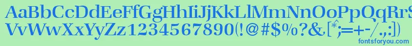 ZabriskiebookRegular-fontti – siniset fontit vihreällä taustalla