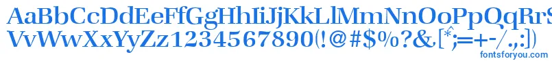 フォントZabriskiebookRegular – 白い背景に青い文字