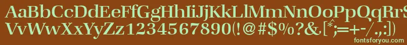 ZabriskiebookRegular Font – Green Fonts on Brown Background