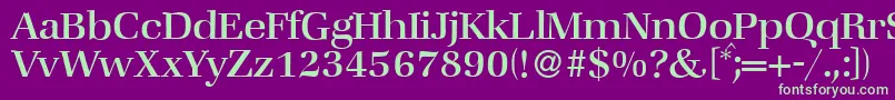 ZabriskiebookRegular-fontti – vihreät fontit violetilla taustalla