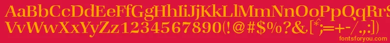 フォントZabriskiebookRegular – 赤い背景にオレンジの文字