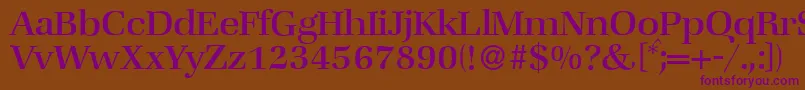 ZabriskiebookRegular-Schriftart – Violette Schriften auf braunem Hintergrund
