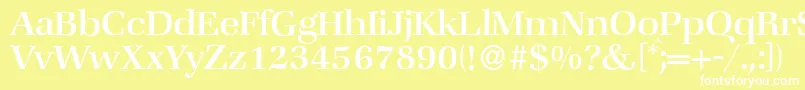 フォントZabriskiebookRegular – 黄色い背景に白い文字