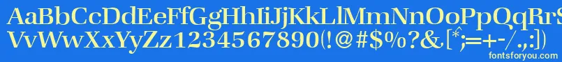 フォントZabriskiebookRegular – 黄色の文字、青い背景
