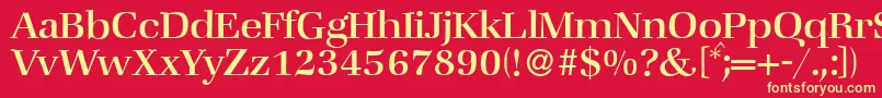 ZabriskiebookRegular-Schriftart – Gelbe Schriften auf rotem Hintergrund