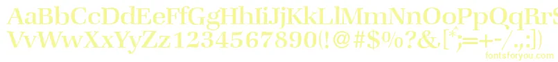 Czcionka ZabriskiebookRegular – żółte czcionki na białym tle