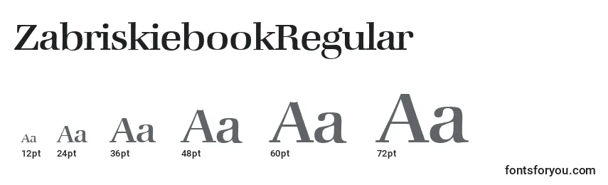 Größen der Schriftart ZabriskiebookRegular