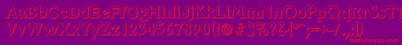 VeracruzshadowBold Font – Red Fonts on Purple Background