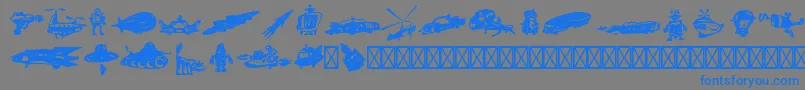 フォントPfastrobatsRegular – 灰色の背景に青い文字