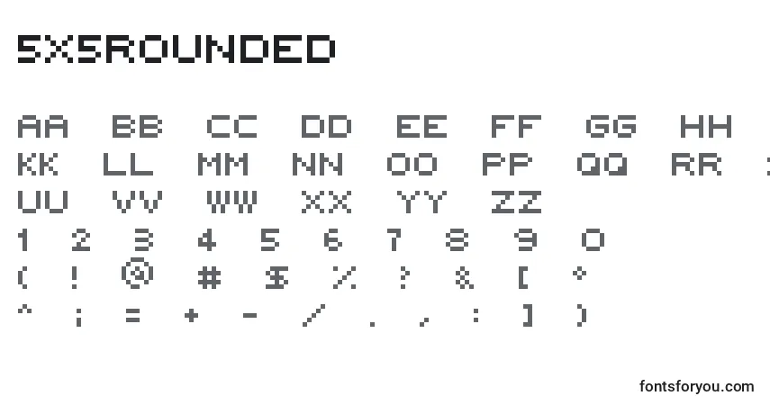 5x5Roundedフォント–アルファベット、数字、特殊文字