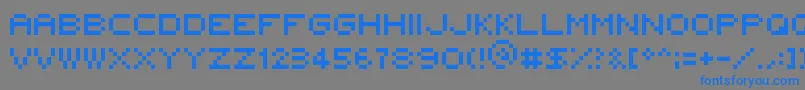 5x5Roundedフォントについての詳細 フォント5x5Rounded – 灰色の背景に青い文字