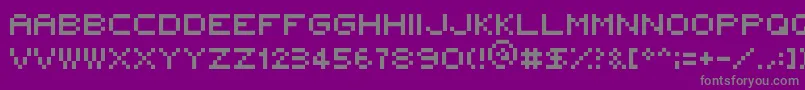 5x5Rounded-Schriftart – Graue Schriften auf violettem Hintergrund