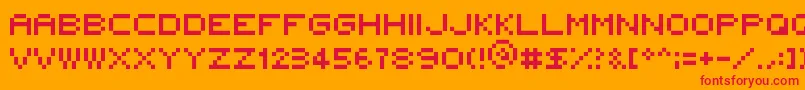 Шрифт 5x5Rounded – красные шрифты на оранжевом фоне