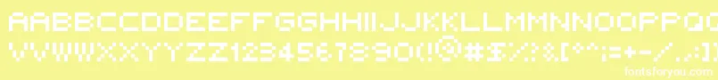 フォント5x5Rounded – 黄色い背景に白い文字