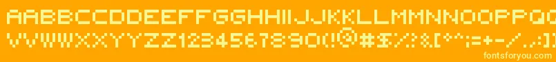 5x5Rounded Font – Yellow Fonts on Orange Background