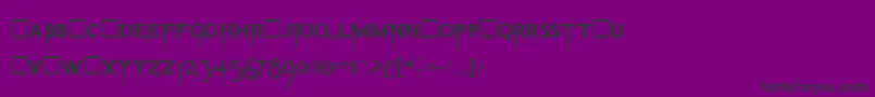 Czcionka ThrillerRegular – czarne czcionki na fioletowym tle