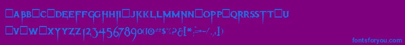 ThrillerRegular Font – Blue Fonts on Purple Background