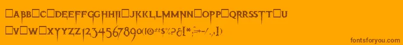 ThrillerRegular Font – Brown Fonts on Orange Background