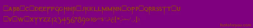 ThrillerRegular Font – Brown Fonts on Purple Background