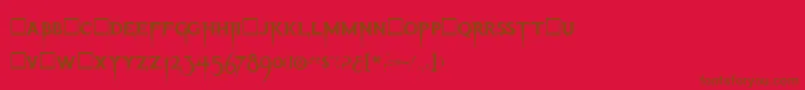 ThrillerRegular-fontti – ruskeat fontit punaisella taustalla