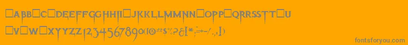 フォントThrillerRegular – オレンジの背景に灰色の文字