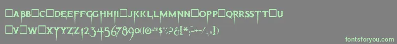 ThrillerRegular Font – Green Fonts on Gray Background