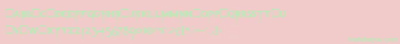 フォントThrillerRegular – ピンクの背景に緑の文字